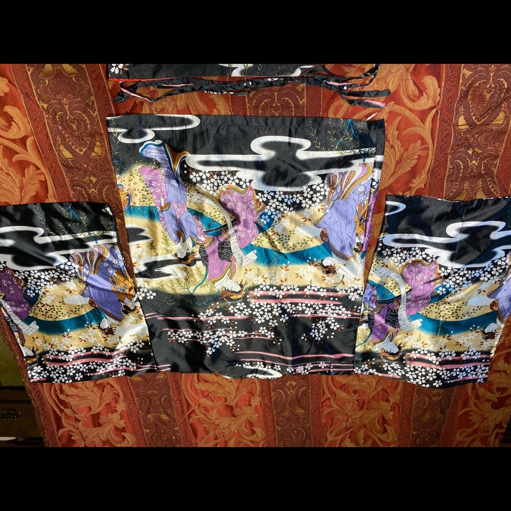 Silk kimono style house coat